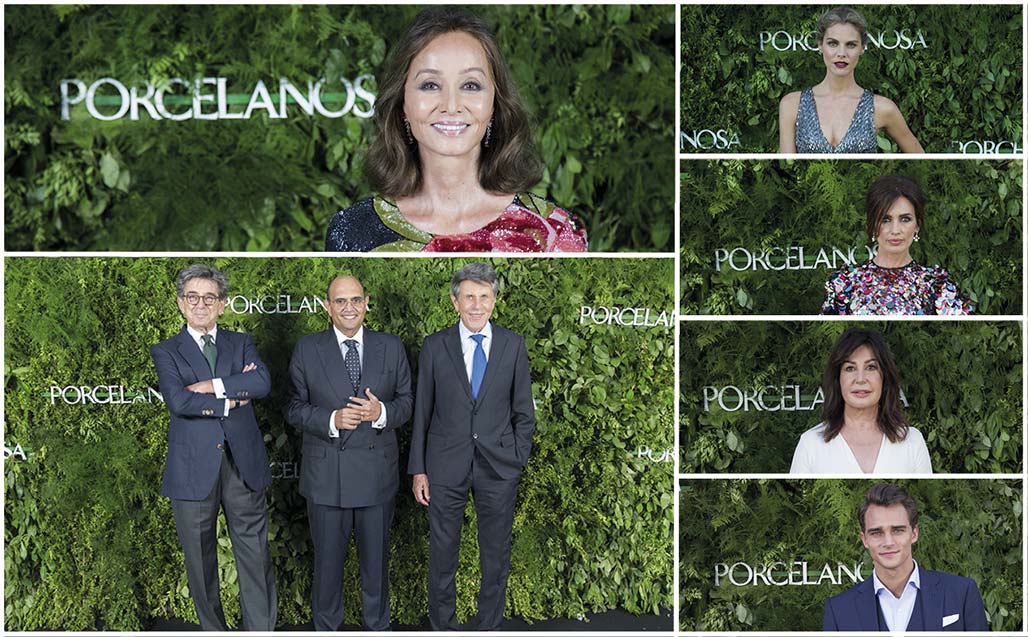 Isabel Preysler, Amaia Salamanca, Pepe Barroso and Nieves Álvarez along with other invited guests, celebrate the opening of the new Porcelanosa Showroom in Madrid - Solid Surface