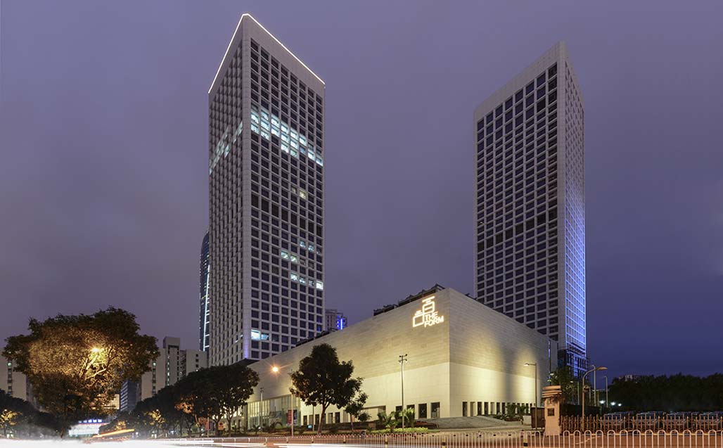 Finalizados los 47.000 m2 de fachada ventilada de los arquitectos Wilson Associates, realizadas con KRION en Haikou - China