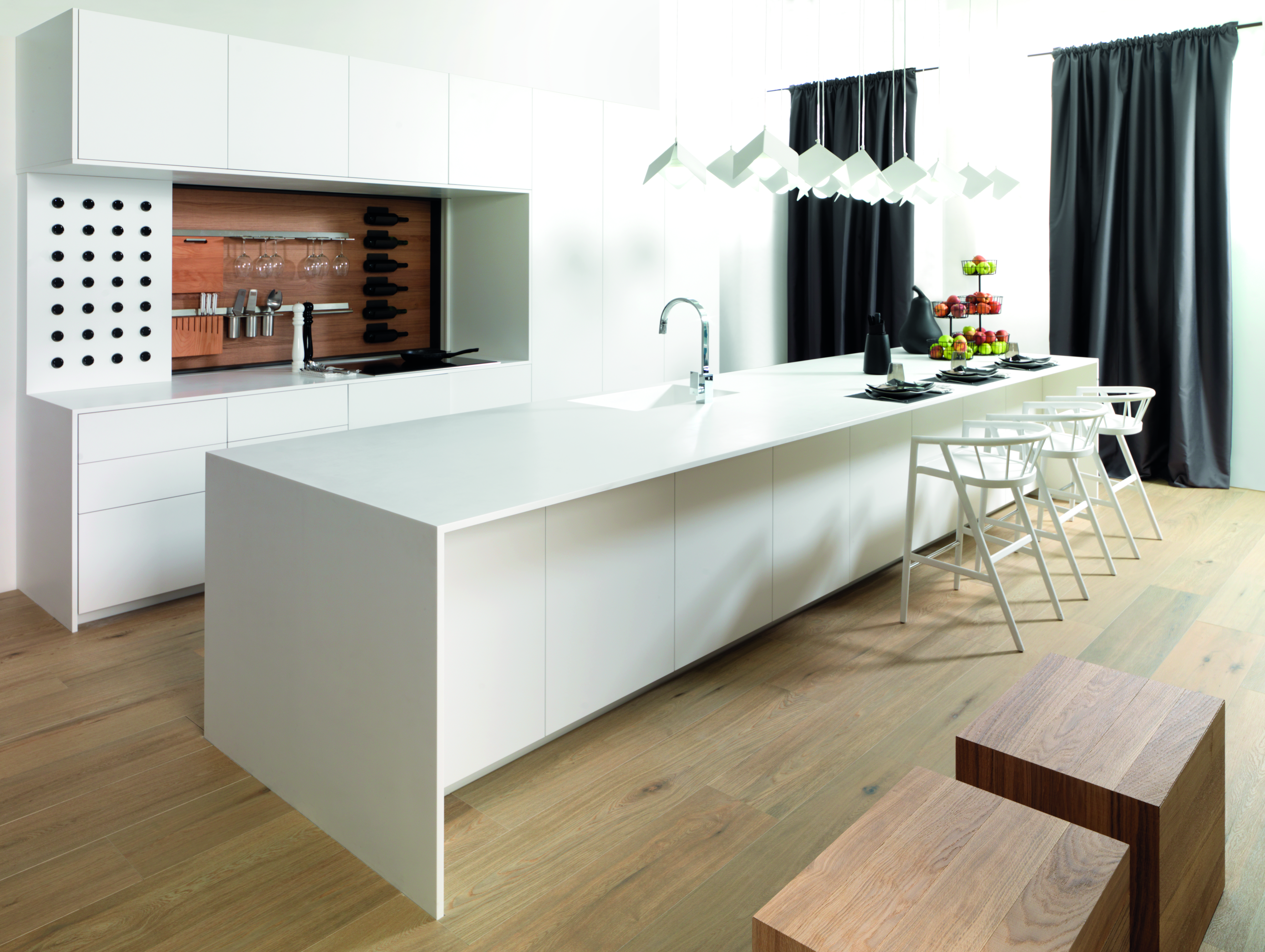 cocina minimalista blanca