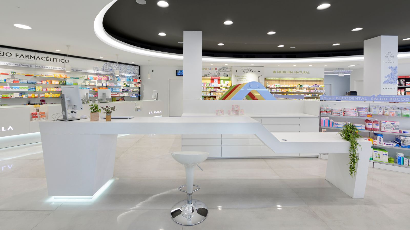 decoracion farmacias modernas